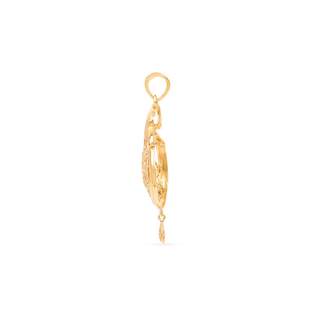 Tanishq 22KT Gold Pendant With Earring for Women 2