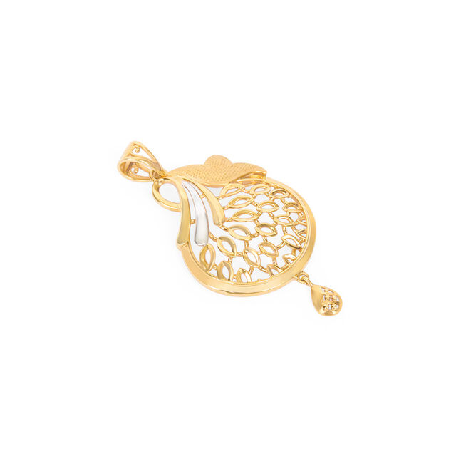 Tanishq 22KT Gold Pendant With Earring for Women 3