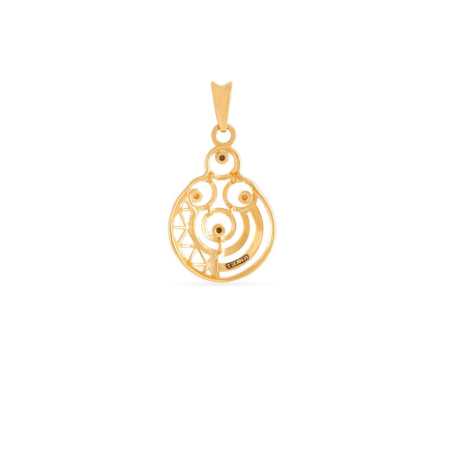 Tanishq 22KT Gold Pendant and Earrings Set for Women 3