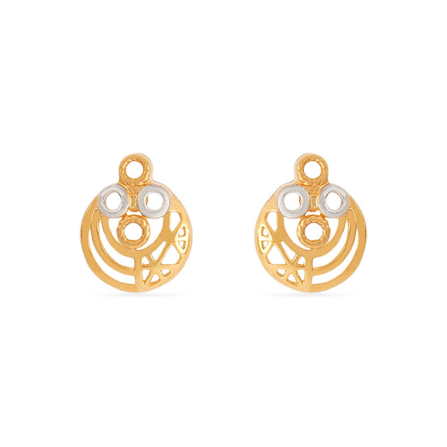 Tanishq 22KT Gold Pendant and Earrings Set for Women 4