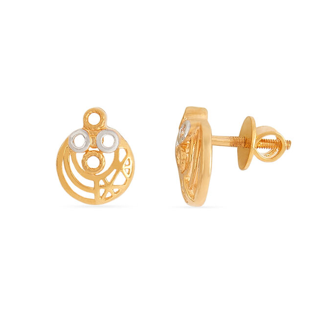 Tanishq 22KT Gold Pendant and Earrings Set for Women 5