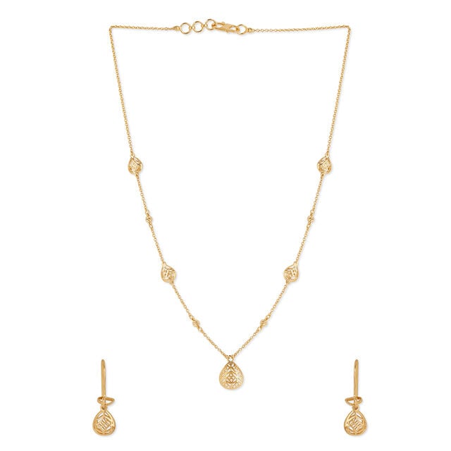 Tanishq 22KT Gold Necklace Set 