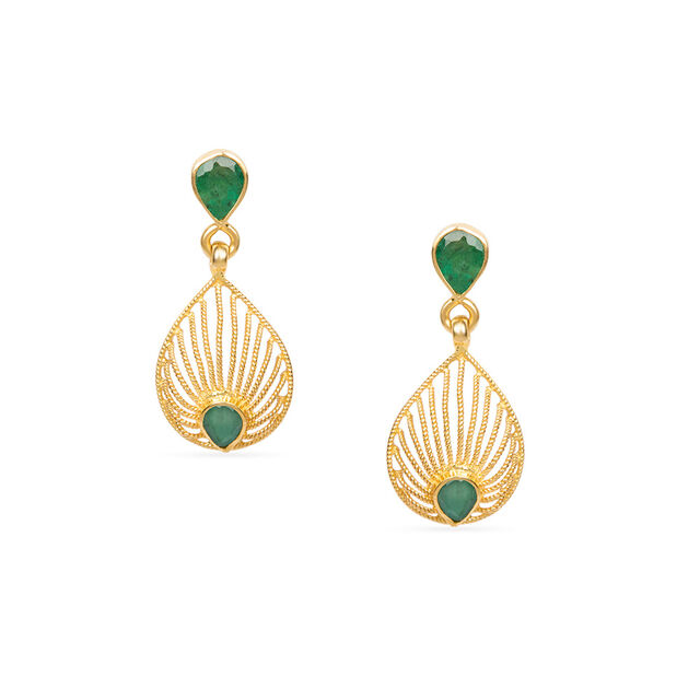 Tanishq 22KT Gold Drop Earring for Women 