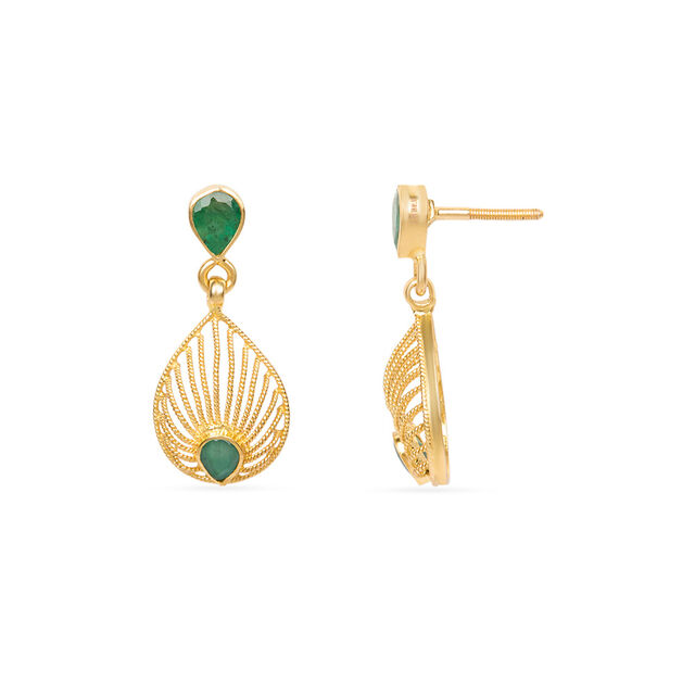 Tanishq 22KT Gold Drop Earring for Women 5