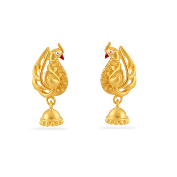 Gold Peacock Majesty Earrings