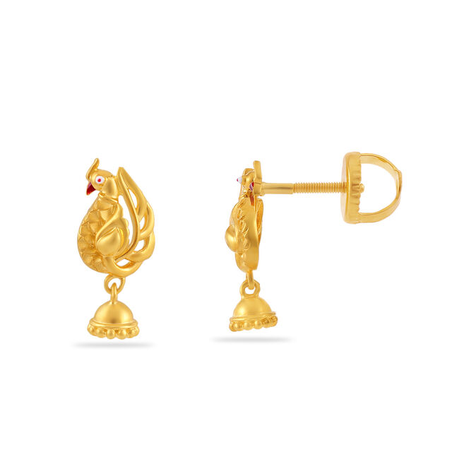Gold Peacock Majesty Earrings 2