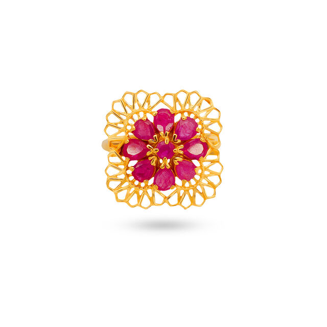Tanishq 22 Karat Gold Finger Ring for Women 