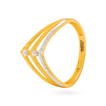 Tri-Band Contemporary Crown Ring