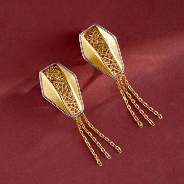 Studded Hexagonal Gold Jhumka
