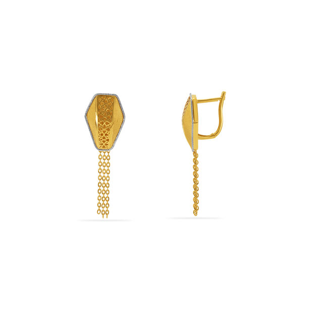 Studded Hexagonal Gold Jhumka