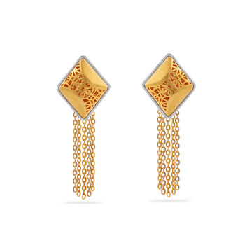 Modern Geometric Tassel Earrings