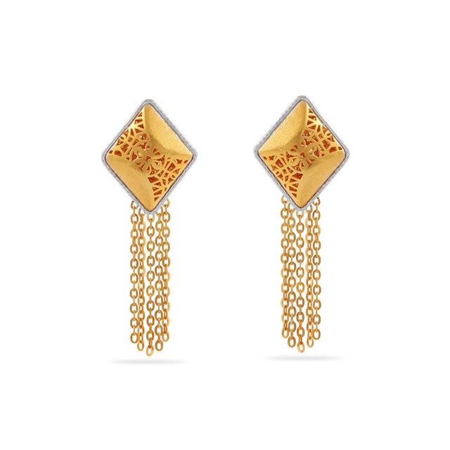 Modern Geometric Tassel Earrings 
