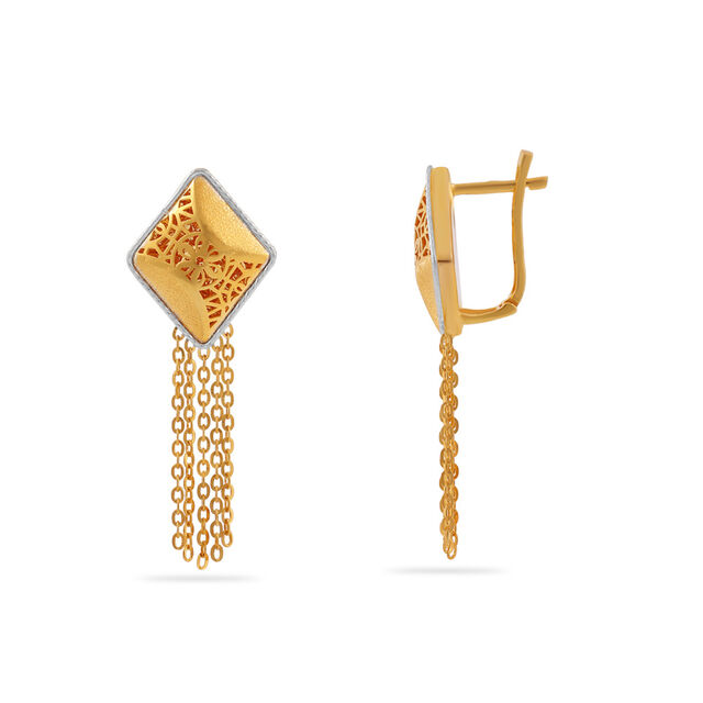Modern Geometric Tassel Earrings 2