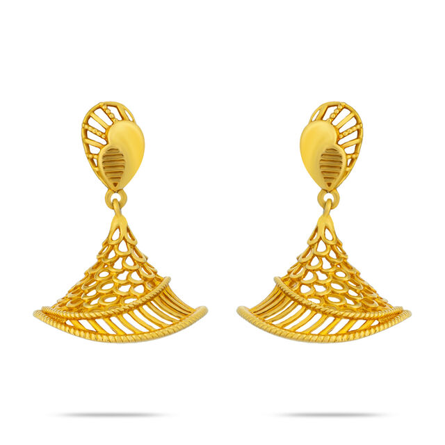 Conical Weave Gold Earrings