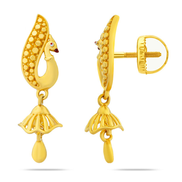 Modernist Gold Drop Earrings 2