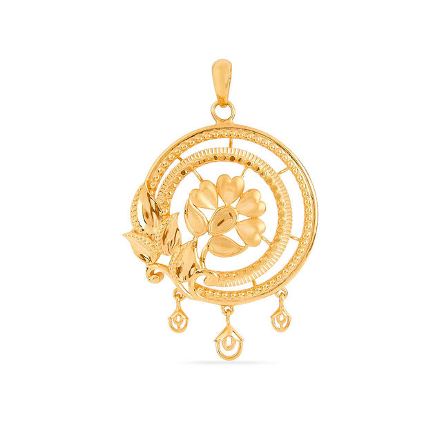 Tanishq 22KT Gold Pendant for Women 