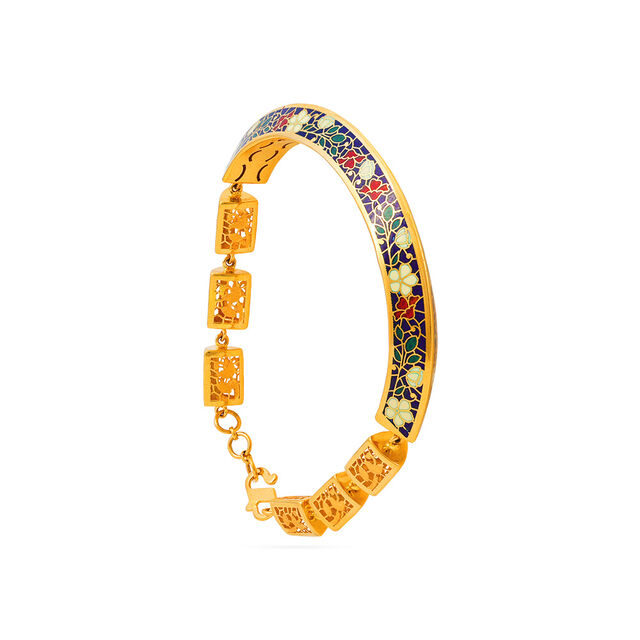 Enamel Mosaic Gold Cuff