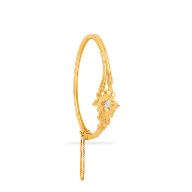 Gold Bangle with a Gemstone Accent