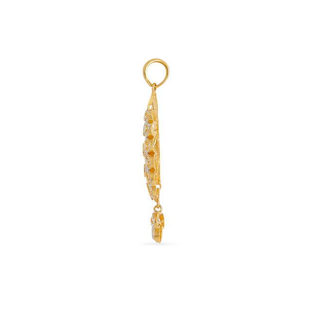 Tanishq 22KT Gold Pendant and Earrings Set for Women 2