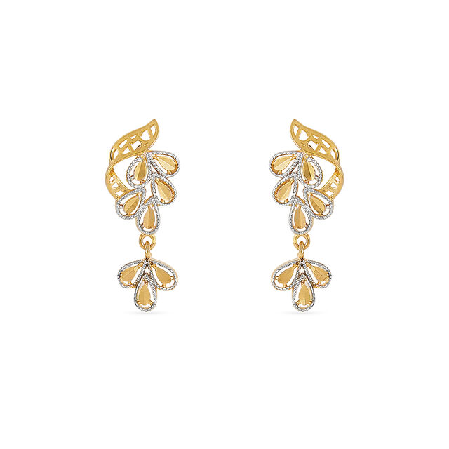 Tanishq 22KT Gold Pendant and Earrings Set for Women 4