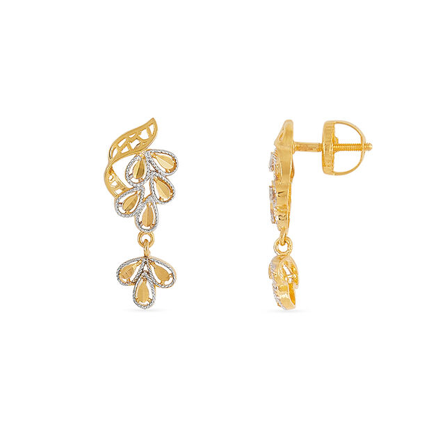 Tanishq 22KT Gold Pendant and Earrings Set for Women 5