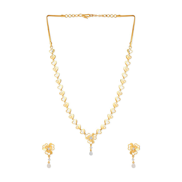 Tanishq 22KT Gold Necklace Set for Women 