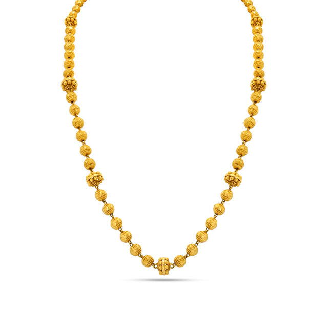 Bold Beaded Gold Necklace