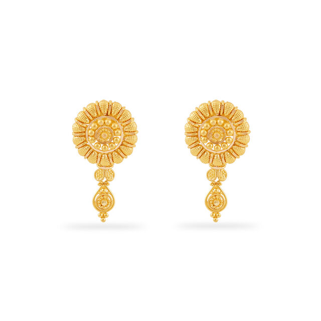 22 Karat Gold Marigold Drop Earrings 