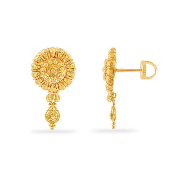 22 Karat Gold Marigold Drop Earrings 2