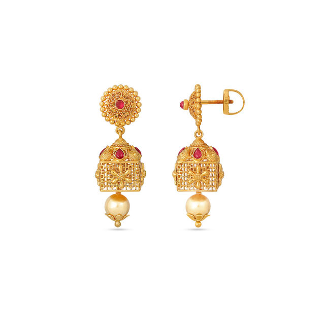 Tanishq 22KT Gold Earrings for Women 2