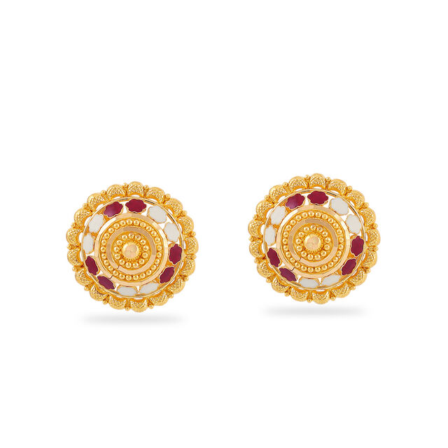Regal Gemstone Gold Studs 