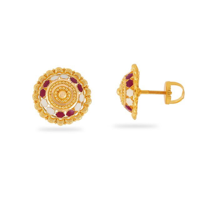 Regal Gemstone Gold Studs 2