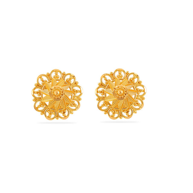 Classic Floral Button Earrings 