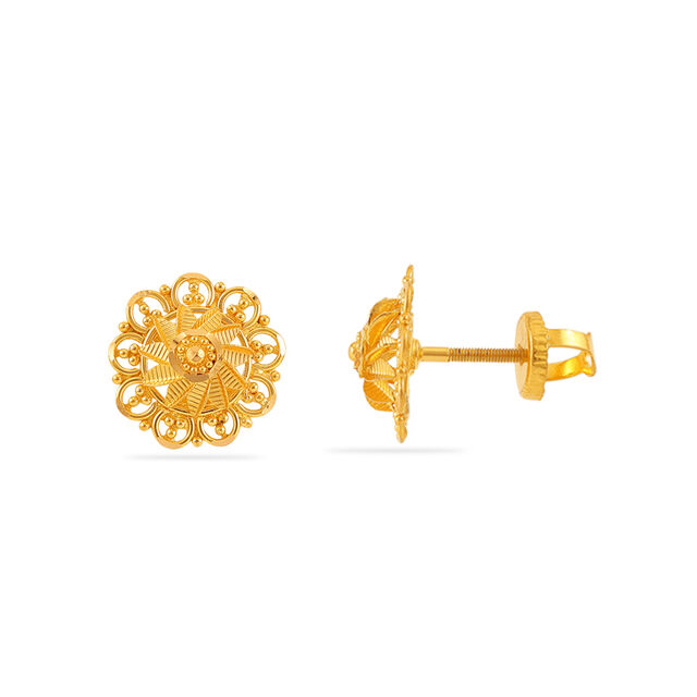 Classic Floral Button Earrings 2
