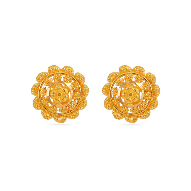 Tanishq 22 Karat Gold Earrings for Women 