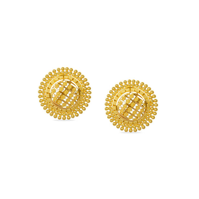 Tanishq 22KT Gold Stud Earring for Women 