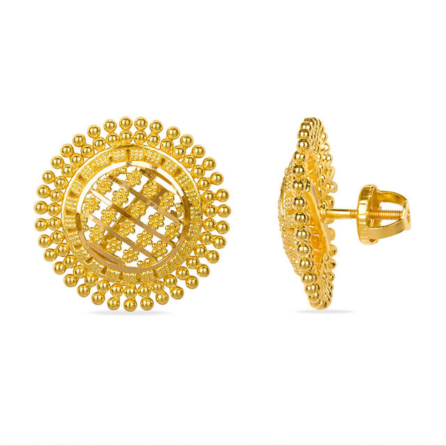 Tanishq 22KT Gold Stud Earring for Women 2