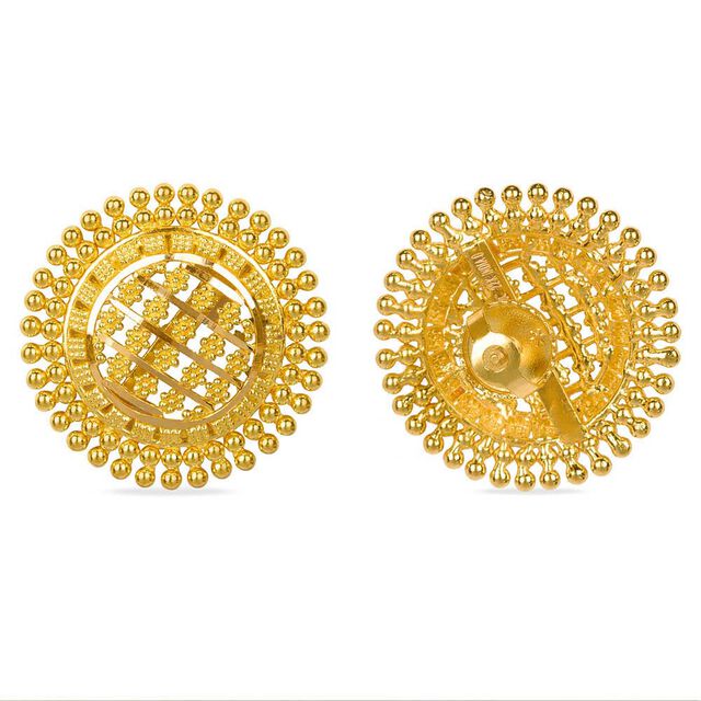 Tanishq 22KT Gold Stud Earring for Women 3