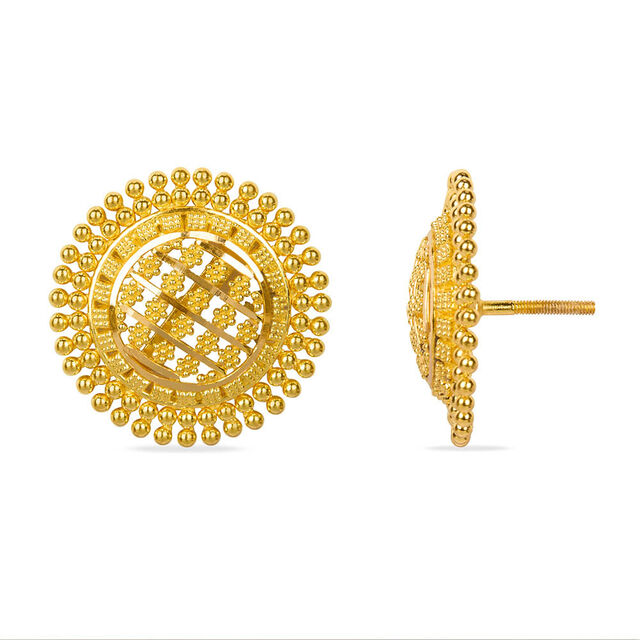 Tanishq 22KT Gold Stud Earring for Women 4