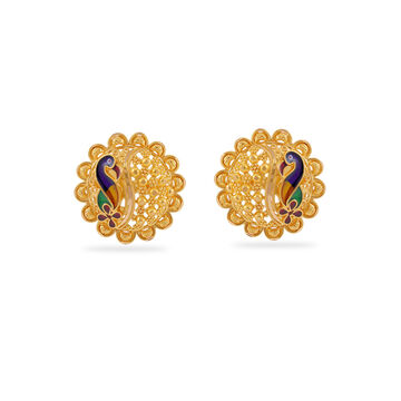 Enriched Floral Enamel Studs