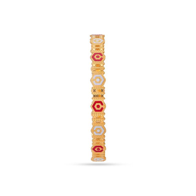 Modern Geometric Honeycomb Bangle