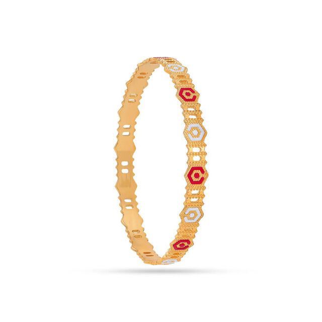 Modern Geometric Honeycomb Bangle