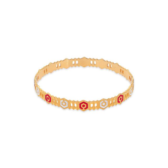 Modern Geometric Honeycomb Bangle