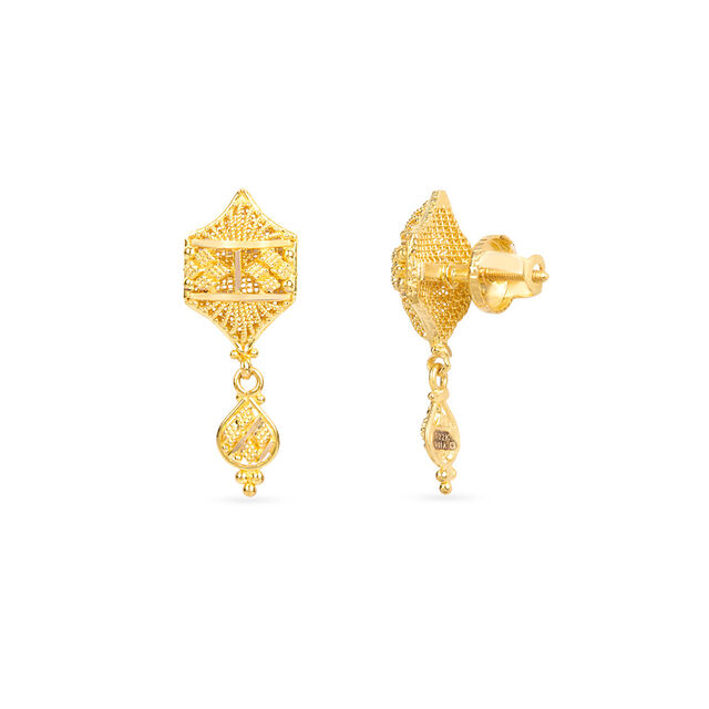 Tanishq 22KT Gold Drop Earring for Women 2