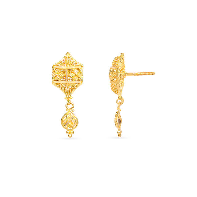 Tanishq 22KT Gold Drop Earring for Women 4