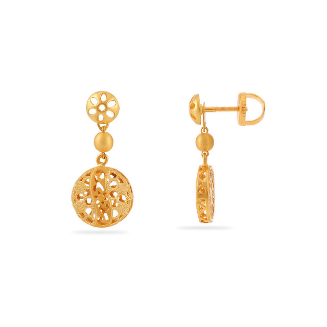 Gold Filigree Orb Earrings