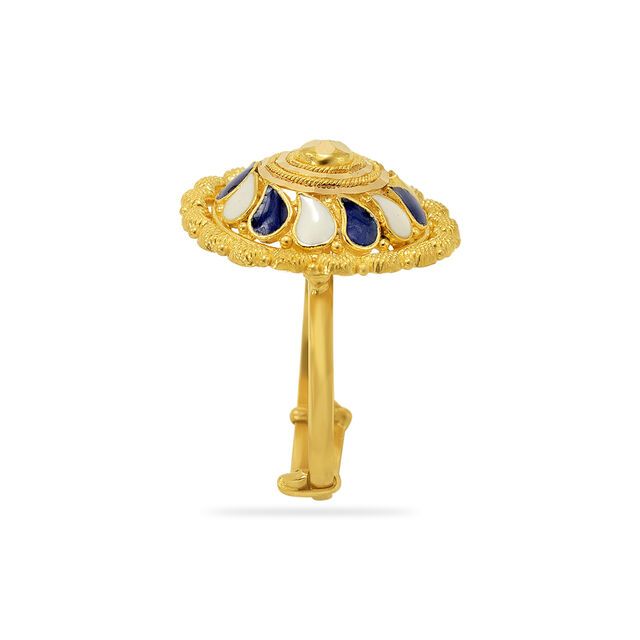 Floral Motif Antique Enamel Ring