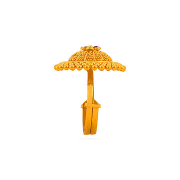 Gold Floral Gemstone Ring