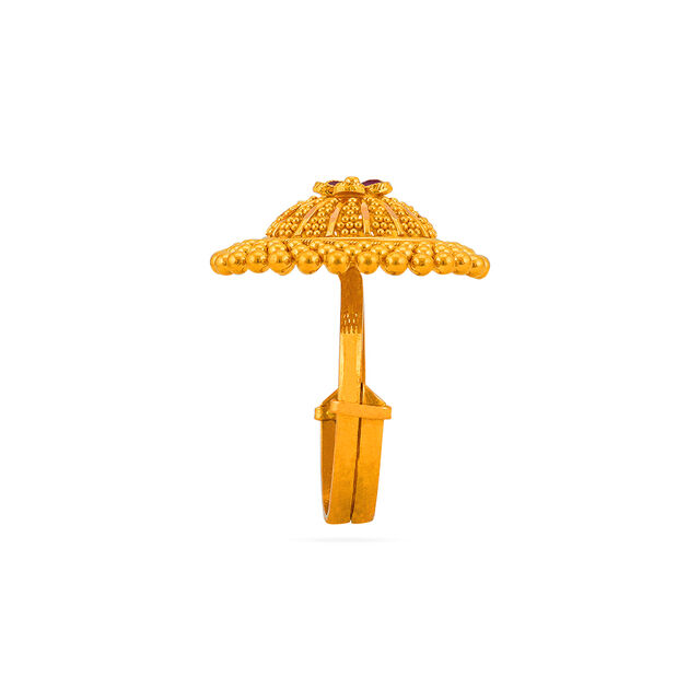 Gold Floral Gemstone Ring 