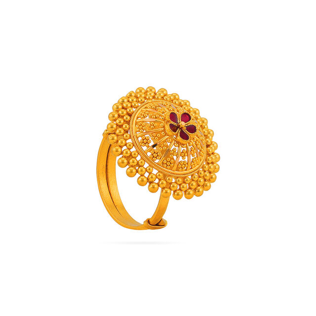 Gold Floral Gemstone Ring 2